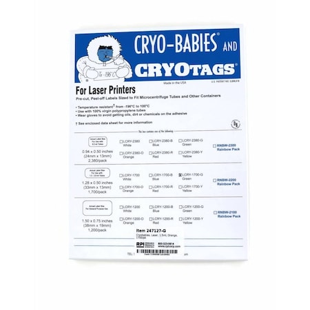 Diversified Biotech Cryobabies, Laser, 1.5ml, Green, 1700/pk, 1700PK 247127-G